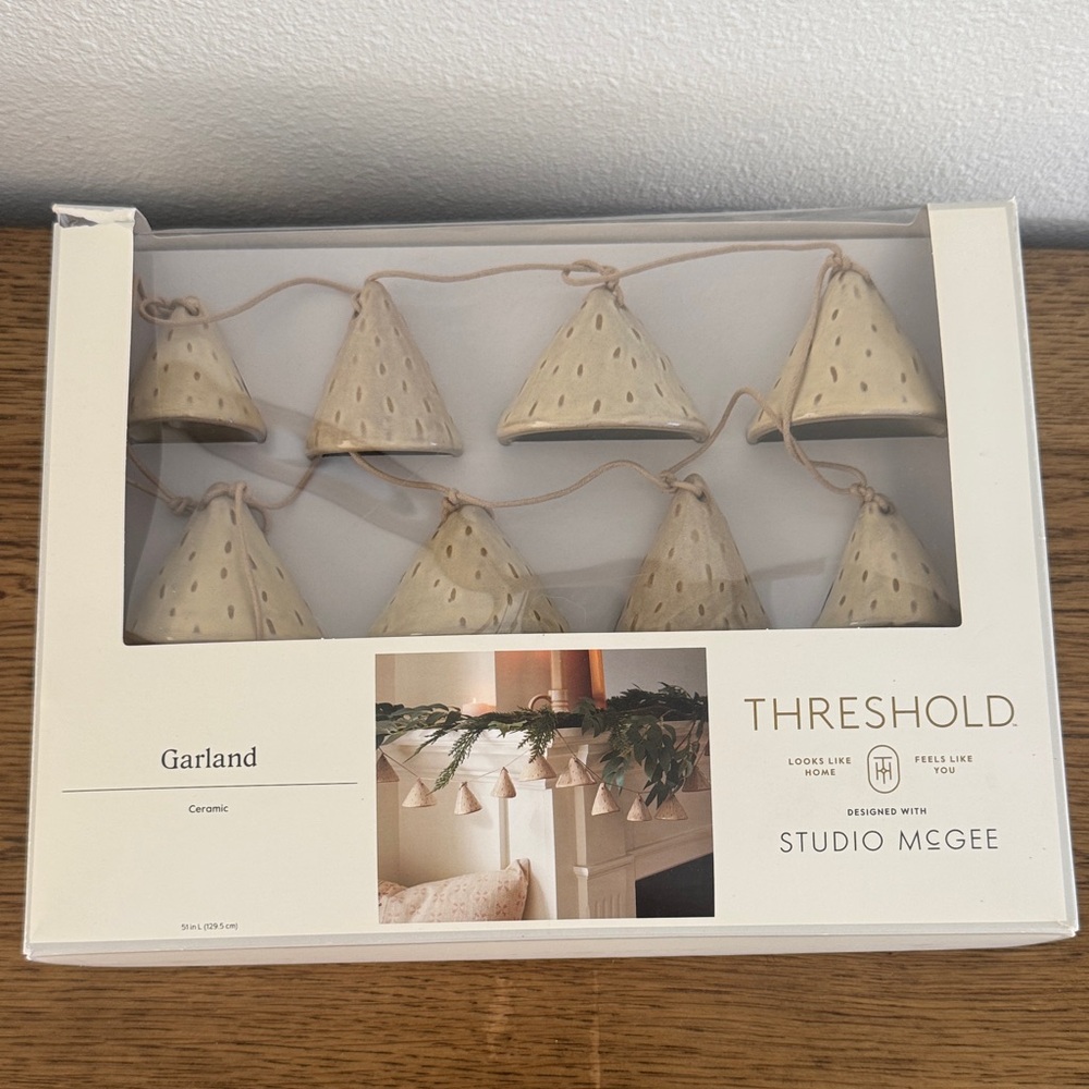 threshold studio mcgee ceramic bell garland target NIB